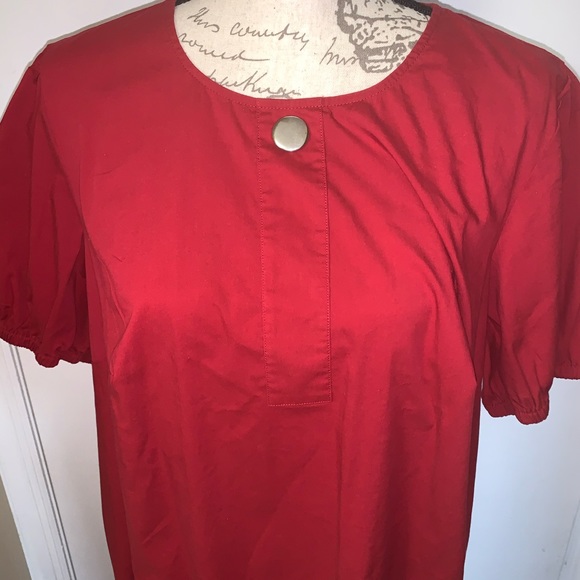 Red Eloquii Short Sleeve Metal Accent Top - Picture 2 of 6